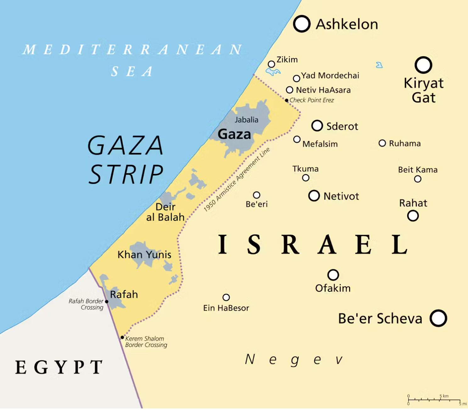 Gaza Strip Map 