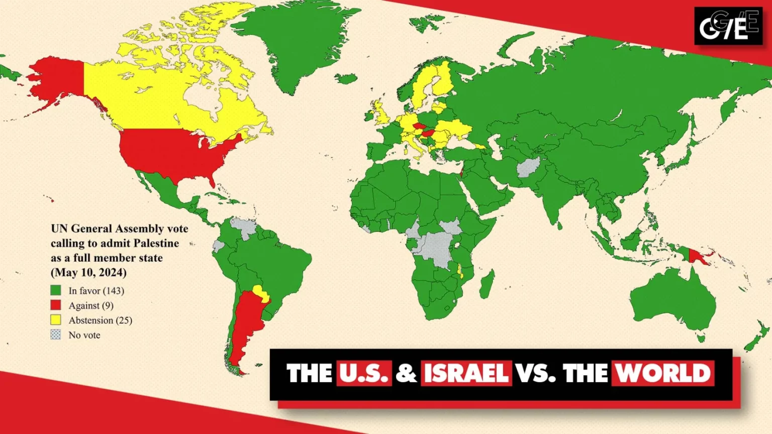 USA & Israel Defy World in Vote To Make Palestine Full UN Member