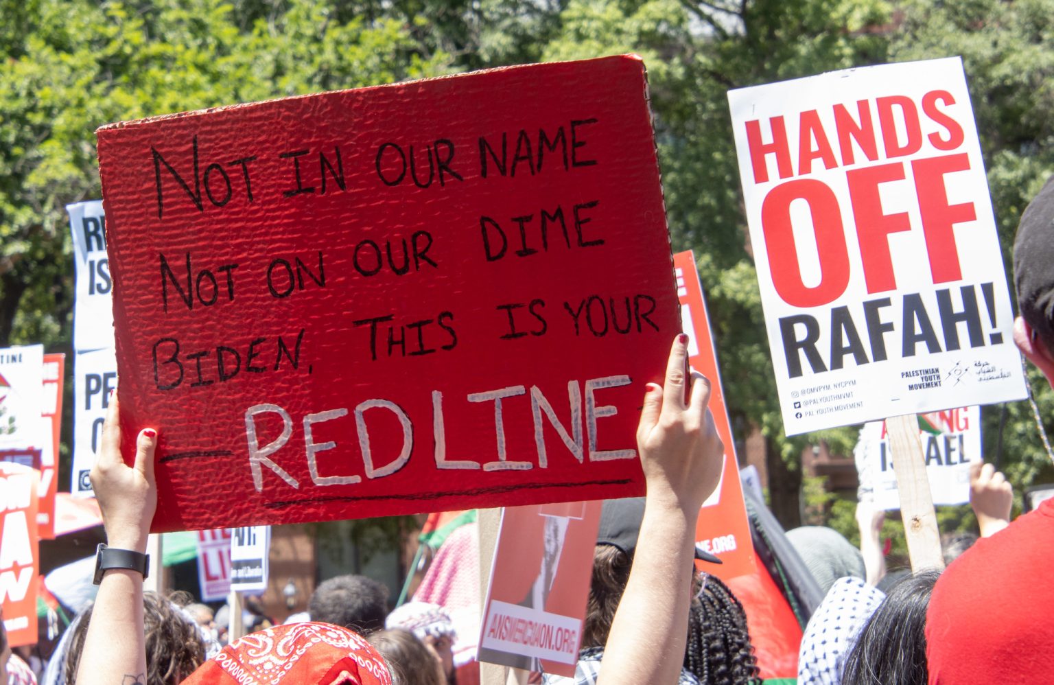 Thousands Protest Gaza Genocide in ‘Red Line’ White House Rally