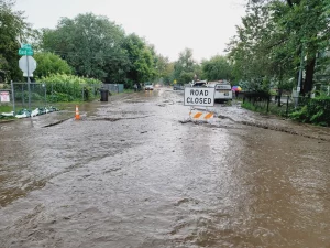 Photo of flooded roads in North Carolina from Hurricane Helene