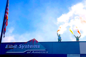 Activists target Elbit Systems office in Merrimack, New Hampshire, on Nov. 20, 2023.