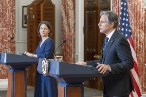 Photo of U.S. Secretary of State Antony Blinken with German Foreign Minister Annalena Baerbock
