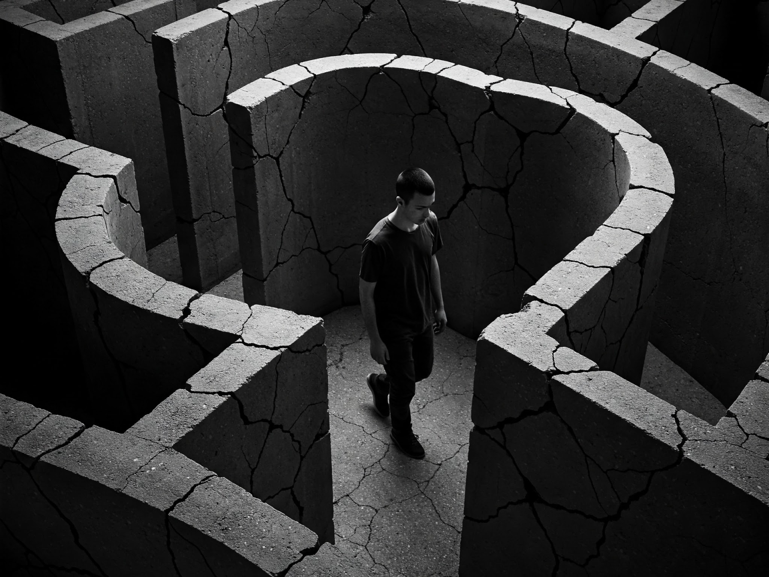 Image of a person inside a maze