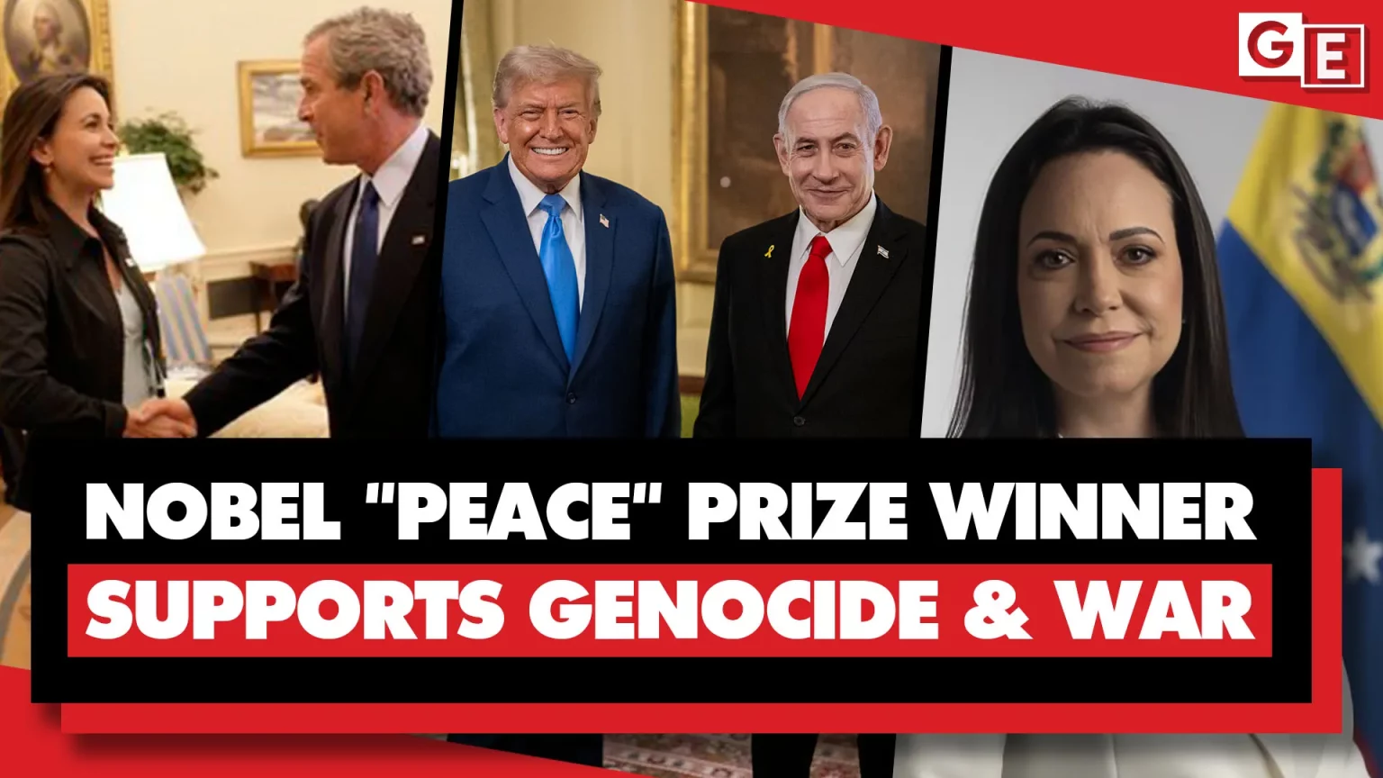 Nobel Peace Prize Winner Supports Israel’s Genocide & Trump’s War on Venezuela