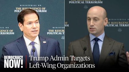 “Disrupt, Identify, Defund, Debank, Arrest & Prosecute”: Trump Admin Threatens Leftist Groups